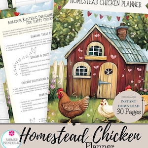 Planificador de gallinas de granja / Registro de producción de huevos imprimible / Manejo de aves de corral de traspatio