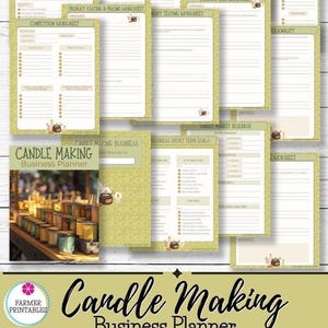 Candle Making Planner Printable | DIY Candle Business Organizer | Track Recipes | Costs & Sales