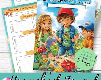 Planificador imprimible para la educación en casa / Planificador semanal de lecciones / Horario y registro de asistencia para la educación en casa / PDF de 17 páginas