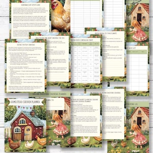 Planificador de gallinas de granja / Registro de producción de huevos imprimible / Manejo de aves de corral de traspatio