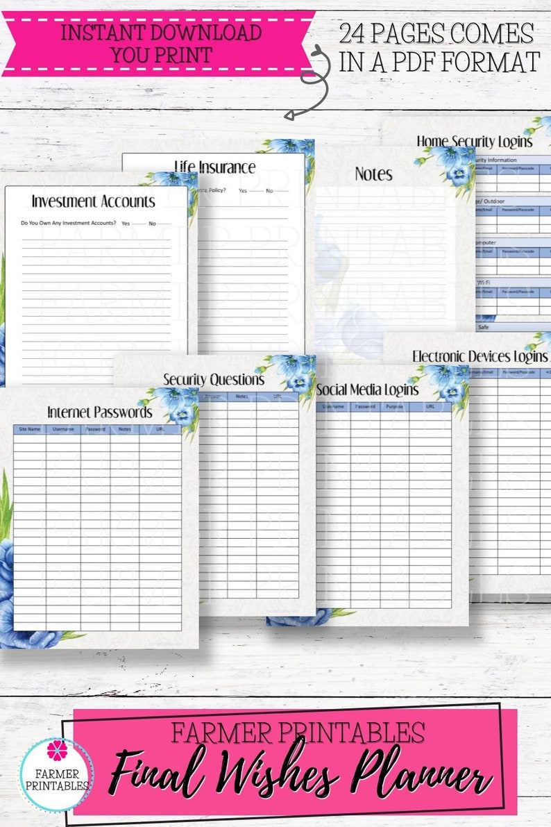 Final Wishes Planner: End of Life Estate Planning (Digital Download) image 6