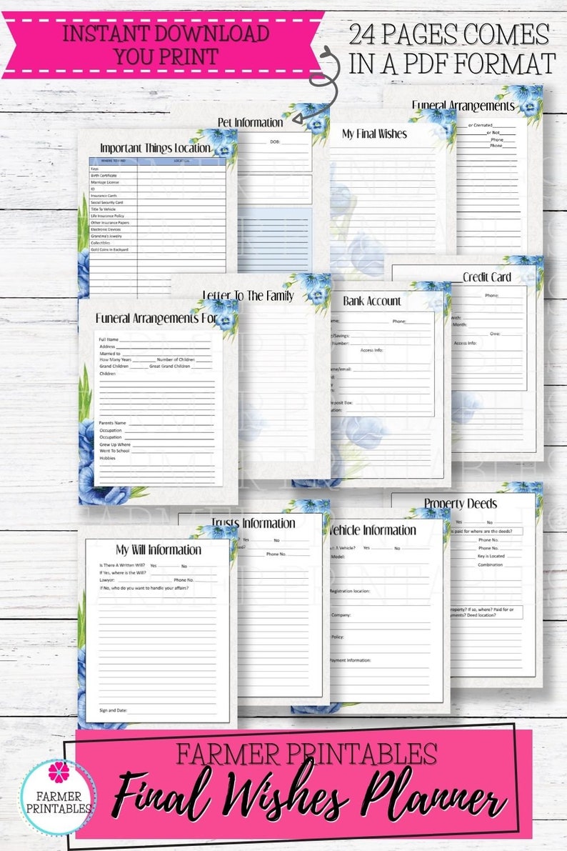 Final Wishes Planner: End of Life Estate Planning (Digital Download) image 4