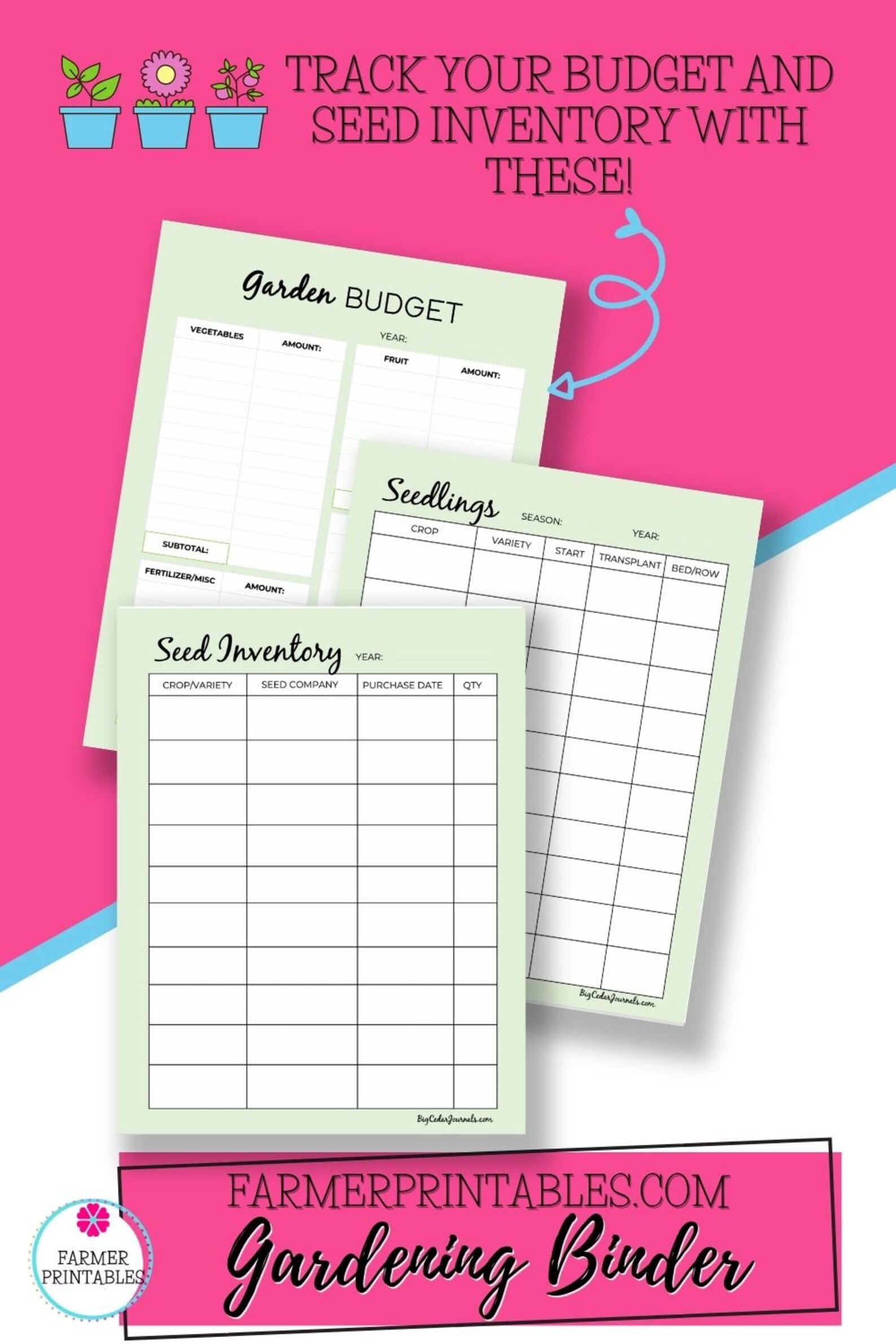 Gardening Binder Printable, 150 Pages, Seed Inventory, Garden Budget