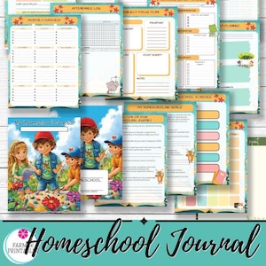 Homeschool Planner | Printable Weekly & Daily Organizer | Homeschool Moms | First Day of School | Lesson Plans Schedule Tracker