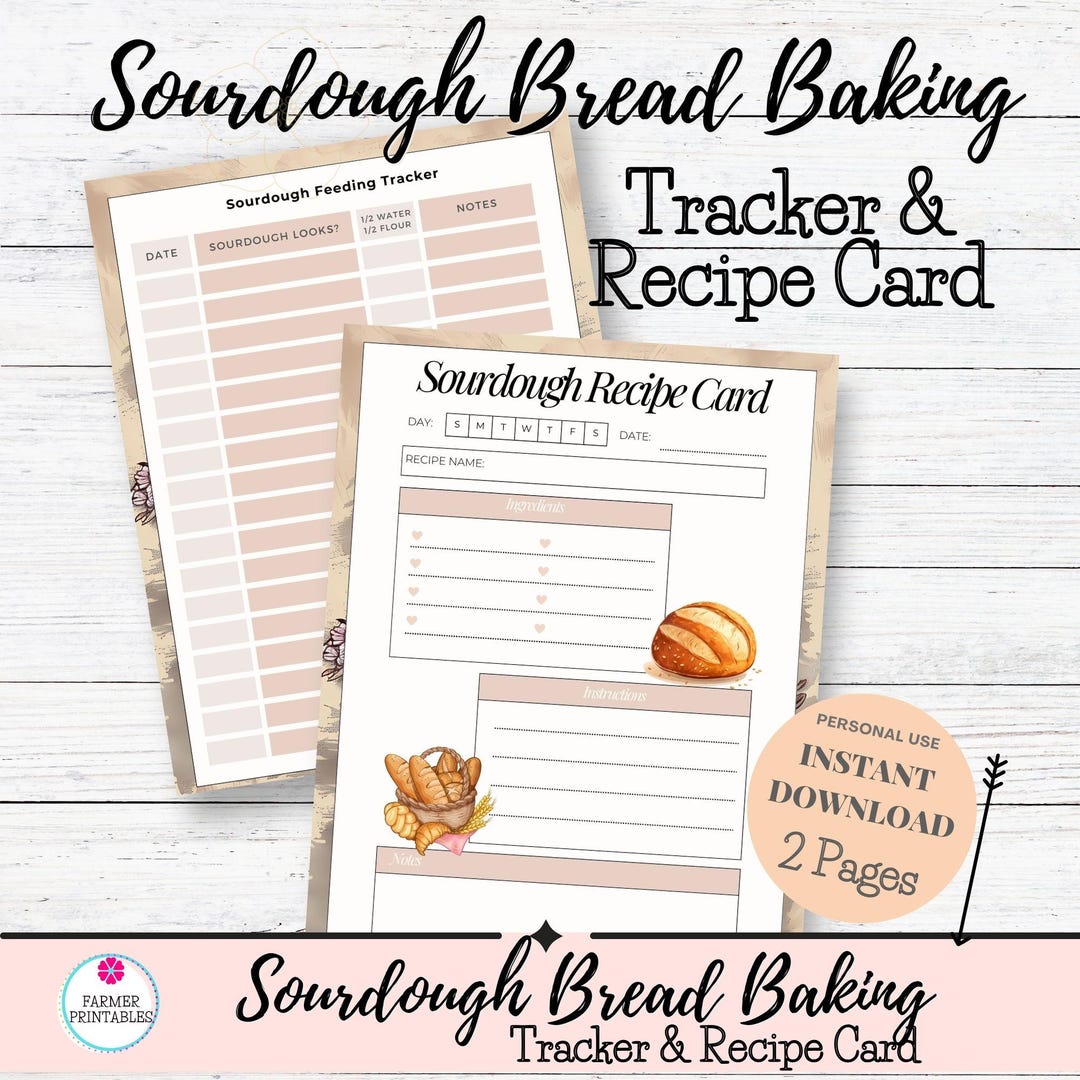 Sourdough Bread Tracker & Recipe Card (printable PDF) - Etsy