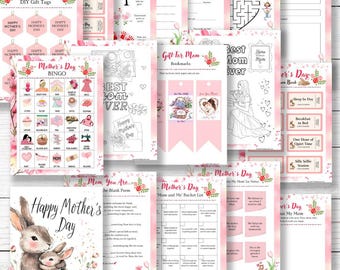 Mother's Day Activity Bundle: Games, Crafts, Coloring (PDF)
