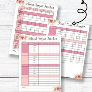 Blood Sugar Tracker, Glucose Tracker, Glucose Log, Diabetes Tracker, Insulin Tracker, Insulin Log, Weekly Blood Sugar, Diabetes Log