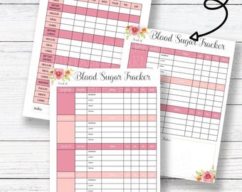 Blood Sugar Tracker, Glucose Tracker, Glucose Log, Diabetes Tracker, Insulin Tracker, Insulin Log, Weekly Blood Sugar, Diabetes Log