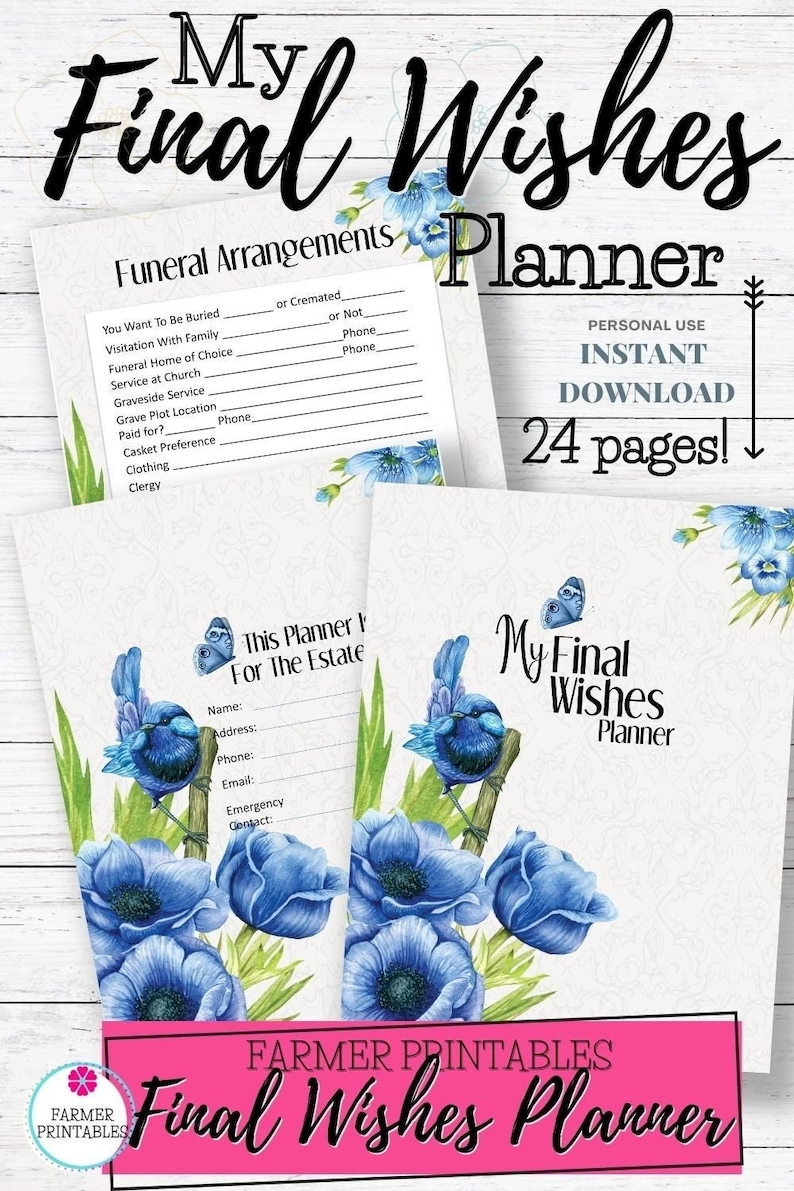 Final Wishes Planner: End of Life Estate Planning (Digital Download) image 1