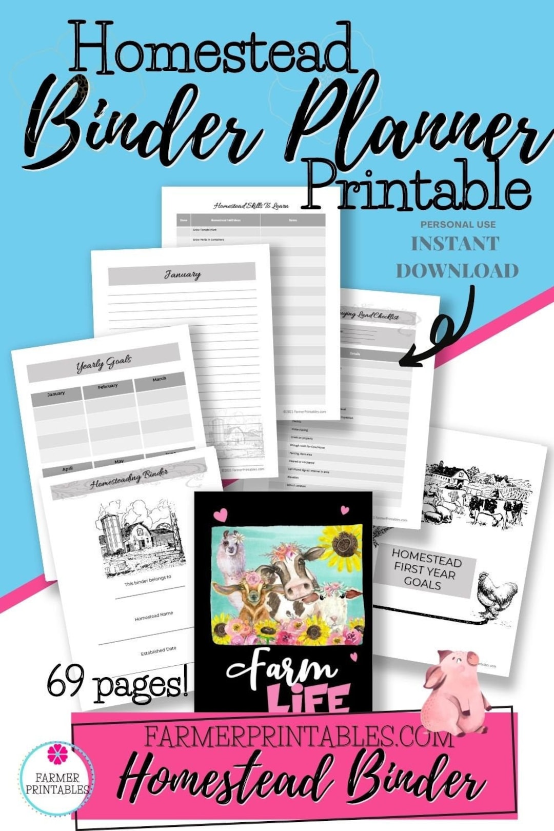 Homestead Binder Printable Planner, First Year Homestead, Skills to ...