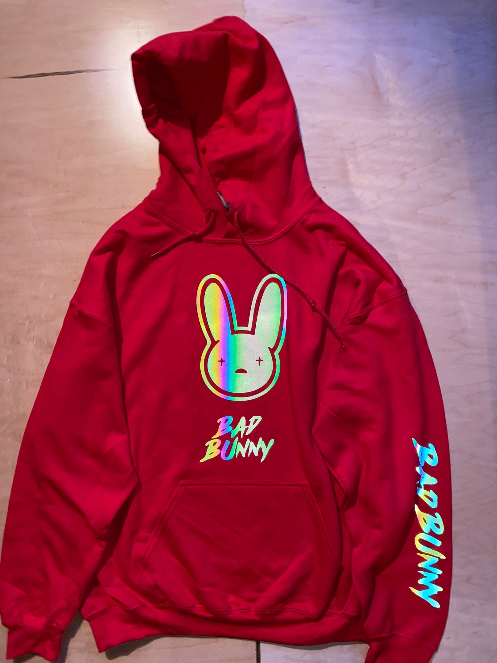 red bad bunny hoodie