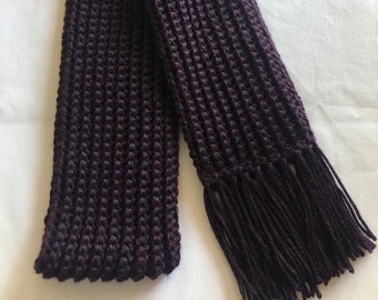 Handmade Crochet Scarf with Fringe