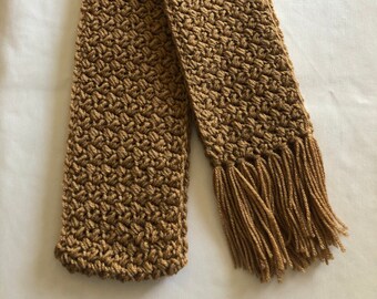 Handmade Crochet Scarf with Fringe