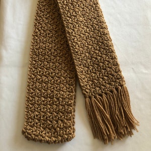 Handmade Crochet Scarf with Fringe