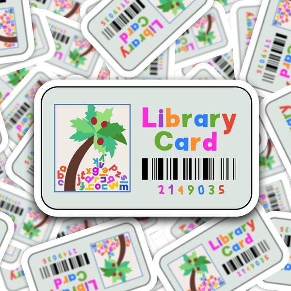 Chicka Chicka Boom Boom Sticker, Chicka Boom Library Card Sticker, Library Card Die-Cut Sticker, Nostalgic Book Club Sticker, Book Club