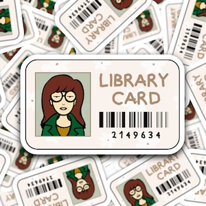Naklejka na kartę biblioteczną Daira, naklejka na kartę biblioteczną Boho Daira, wycinana naklejka na kartę biblioteczną Floral Daira, naklejka na kartę biblioteczną Bookish z lat 90.