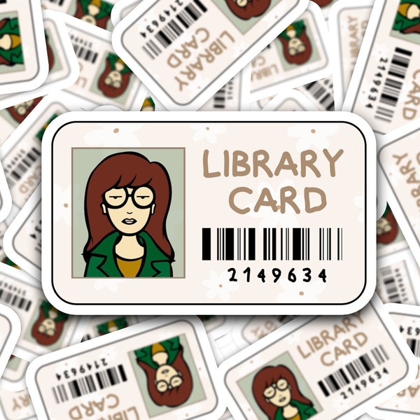 Daira Library Card Sticker, Boho Daira Library Card Sticker, Floral Daira Library Card Die-Cut Sticker, 90s Bookish Library Card Sticker