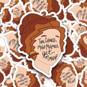 Sticker MS Frizzle, sticker MS Frizzle gestanst, sticker jaren 90 nostalgie, vinylsticker jaren 90, risico's maken fouten maken rommelig