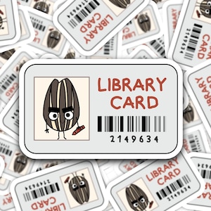 Adesivo de cartão de biblioteca Bad Seed, adesivo de cartão de biblioteca, adesivo recortado de cartão de biblioteca Bad Seed, adesivo de vinil, adesivo de livro, adesivo Booktok