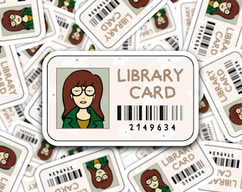 Daira Library Card Sticker, Boho Daira Library Card Sticker, Floral Daira Library Card Die-Cut Sticker, 90s Bookish Library Card Sticker