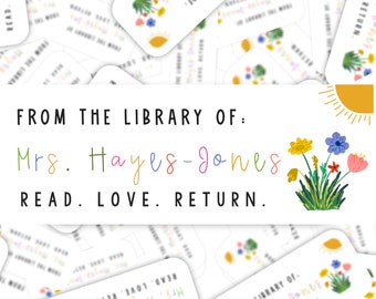 Customized Teacher Book Labels, Customized Library Book Labels, From the Library Of Book Labels, Customized Teacher Labels, Teacher Labels