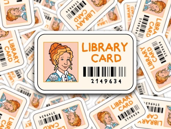 Miss Frizzle Library Card Sticker, Miss Frizzle Library Card Die-Cut Sticker, 90s Nostalgia Library Card Sticker, 90s Vinyl Sticker