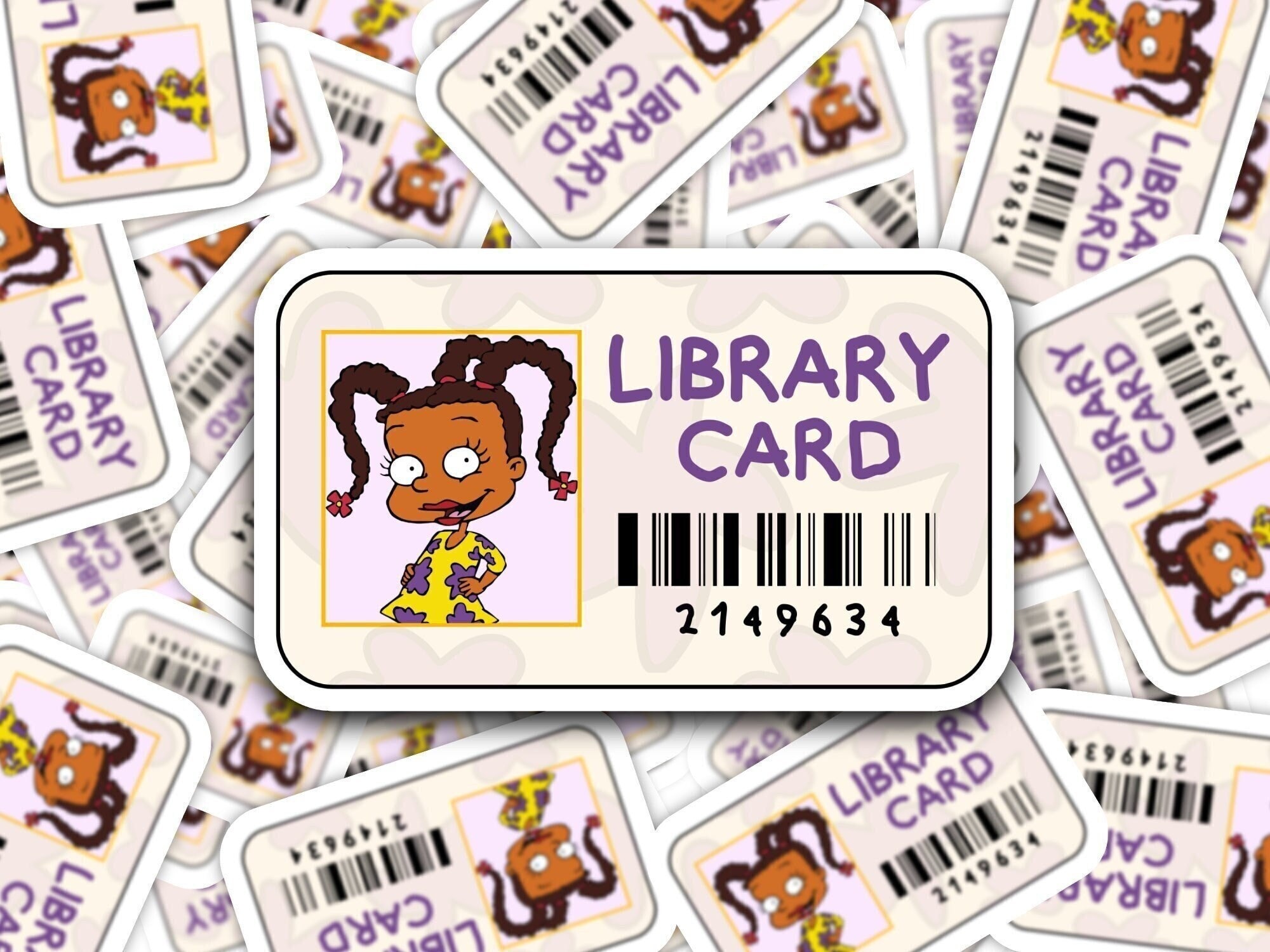 Angelica Library Card Sticker, 90s Nostalgic Library Card Sticker ...