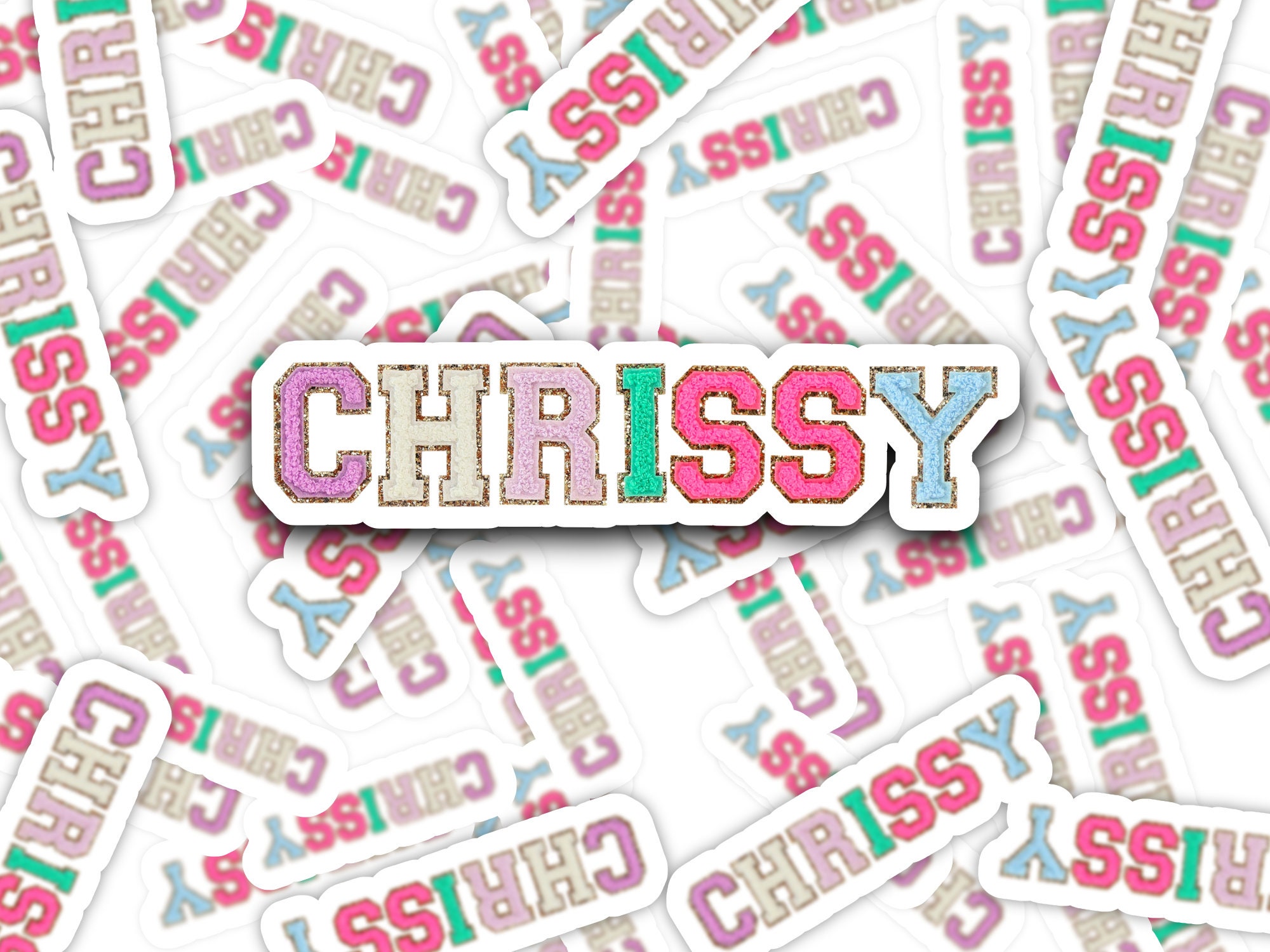 Sticker Letters Varsity Personalized Varsity Chenille Print Sticker, Custom Name Varsity ...
