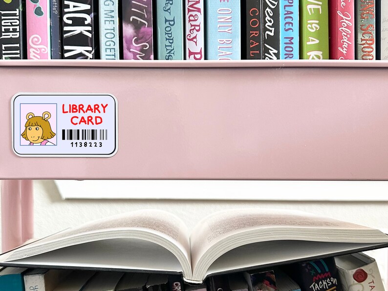 D.W. Library Card Book Cart Magnet, D.W. Library Card Magnet, Library ...