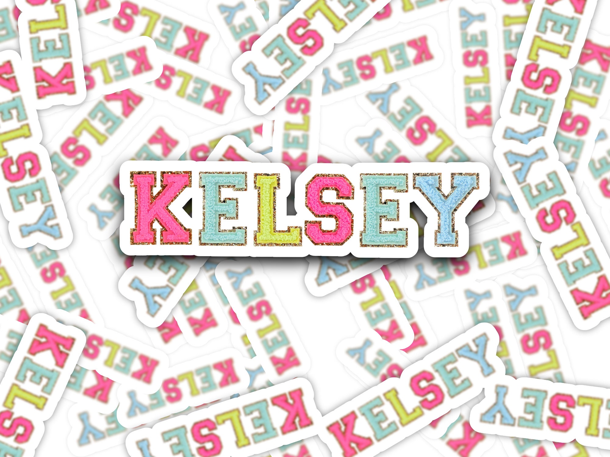 Sticker Letters Varsity Personalized Varsity Chenille Print Sticker, Custom Name Varsity ...