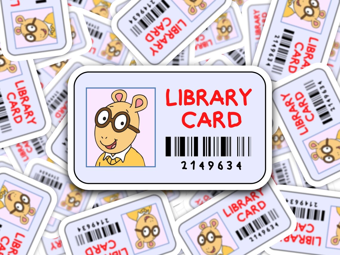 Arthur Library Card Sticker, Arthur Library Card Die-cut Sticker ...
