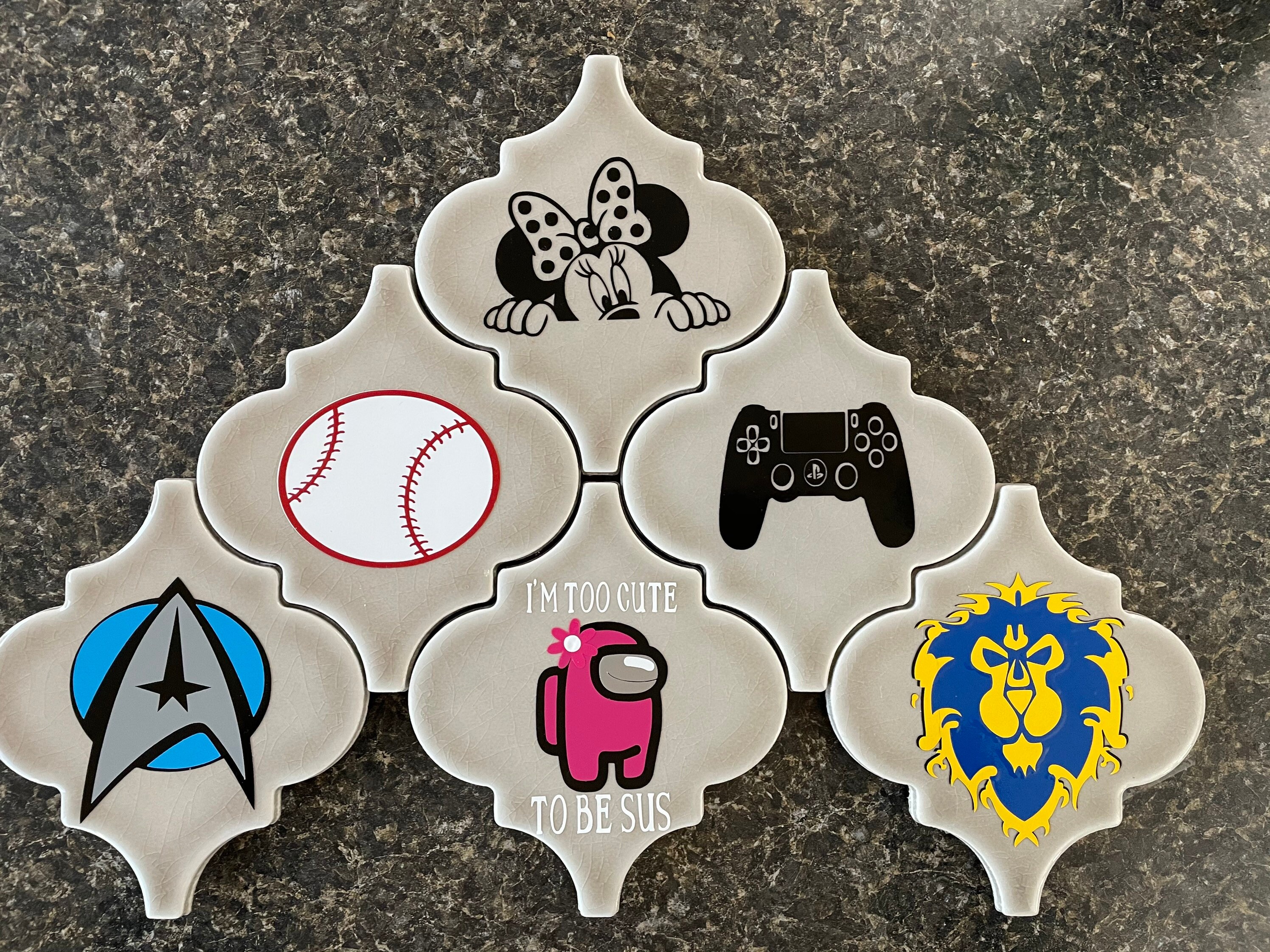 Custom Mosaic tile coasters Etsy