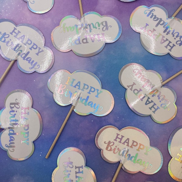 Dreamy Happy Birthday Party Picks || Listing for 1 Pick/Topper