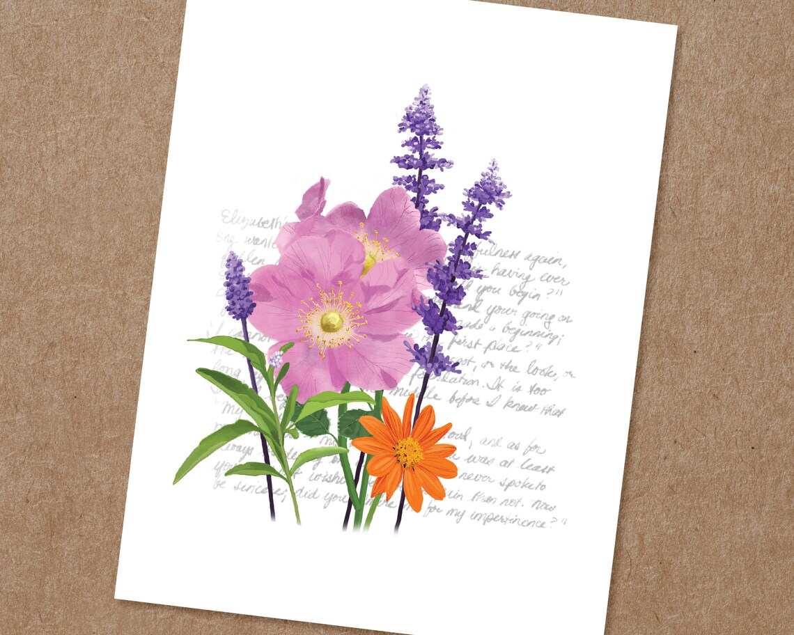 Floral Note Card Set Blank Greeting Cards Etsy