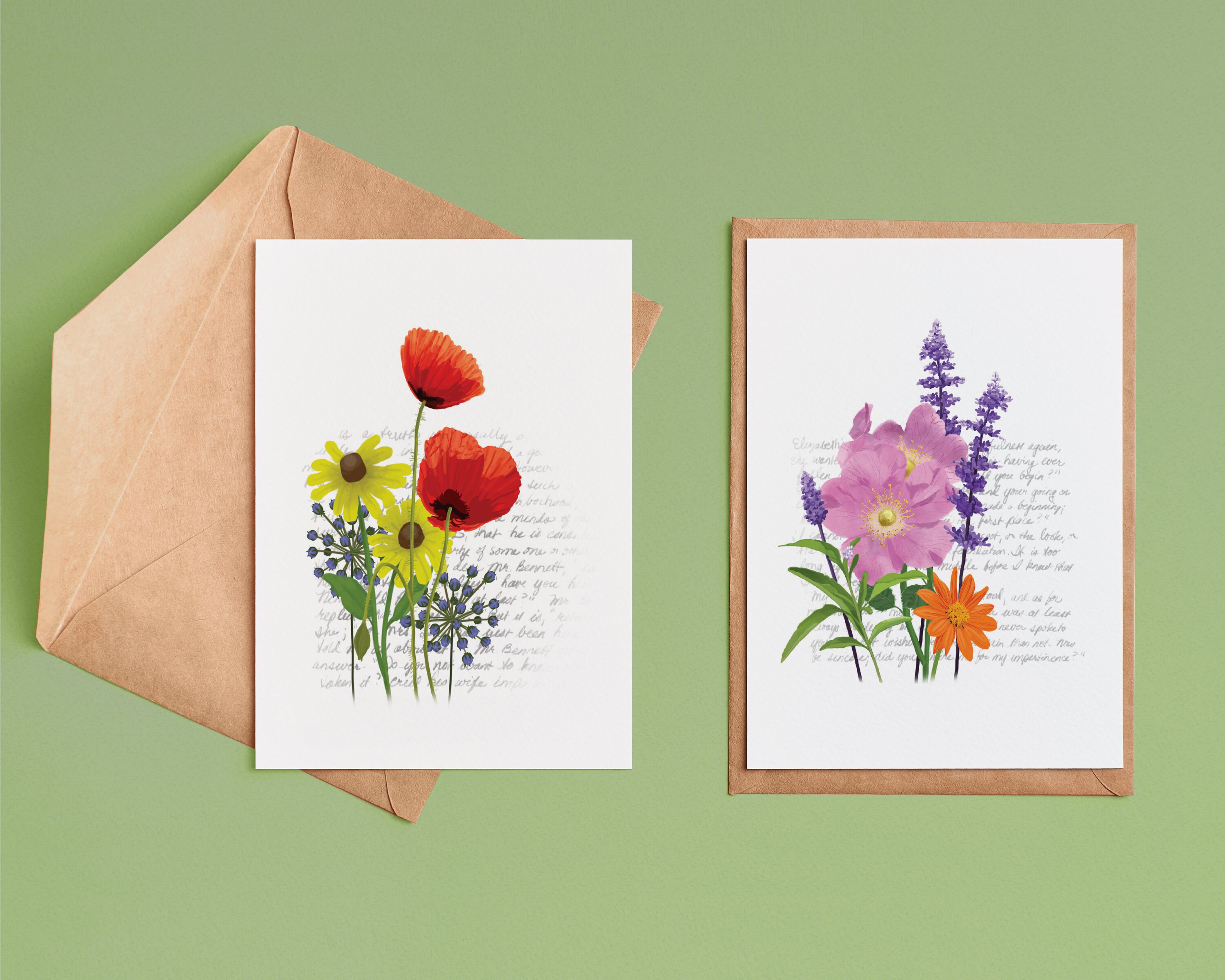Floral Note Card Set Blank Greeting Cards Etsy UK