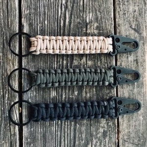 Free Next Day Shipping! Tactical HK Clip Cobra Knot Paracord Keychain | Keychain | Car Key Lanyard | 40 Colors to Choose From