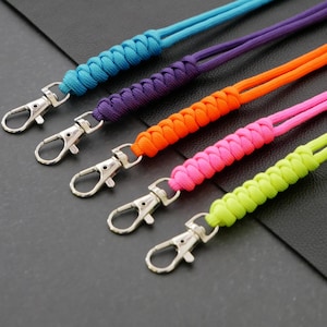 Custom Handmade Paracord ID Lanyard With Breakaway Clasp With Free Next Day Shipping! (With Bonus ID Holder) Snake Knot lanyard | 40+ Colors