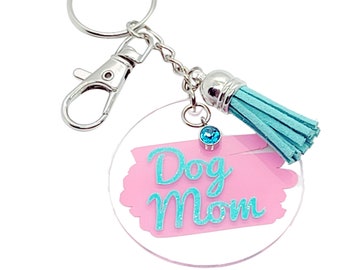 DOG MOM KEYCHAIN- Pet keyrings - Poochietees.com - dog keychains - cat keyring -