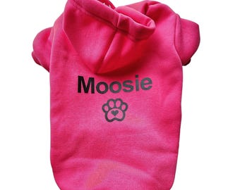 Hot Pink Personalized Dog Hoodie – Custom Fleece-Lined Sweatshirt