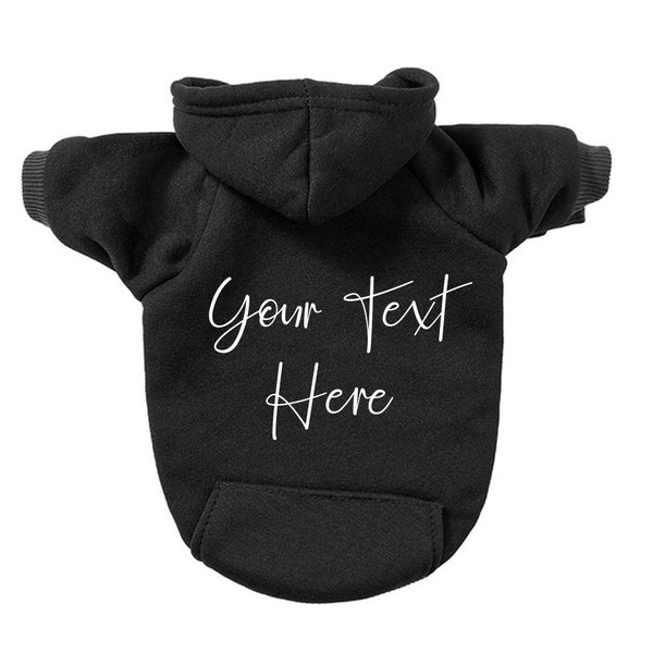 BLACK PET DOG Hoodie - Personalized Dog Hoodie - Customize your Doggies Sweatshirt - Dog Apparel Dog clothes - Cat Hoodie - Poochie Tees