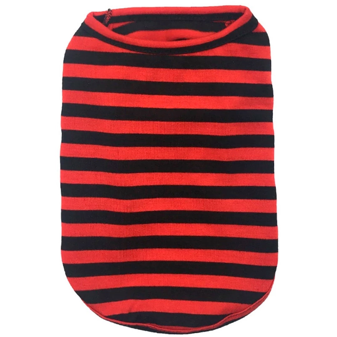 DOG TEE SHIRTS Red and Black Striped Dog Tee Dog Tank dog Tees dog