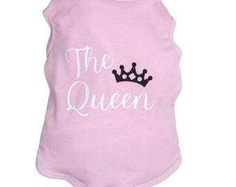 The Queen Dog Tee - Cotton Dog Shirt with Crown