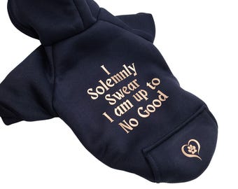 Personalisierter schwarzer Hunde Hoodie - Benutzerdefinierte Baumwoll-Poly-Mischung, Sherpa gefüttert