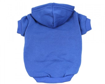 Royal Blue Dog Hoodie - Blue Dog Sweatshirt - Dog Apparel - Dog clothes - Dog Coat - Blank Dog Hoodie - Poochie Tees Hoodies