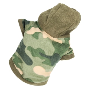 Camo Dog Hoodie, Camo Blank Dog Hoodie,  Green Camo Fleece Blank Dog Flannel Sweatshirt Personalizing Dog clothes -  Camo Dog Hoodie