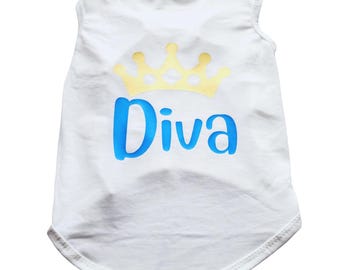 Camiseta Diva Dog - Camiseta de algodón personalizada para mascotas
