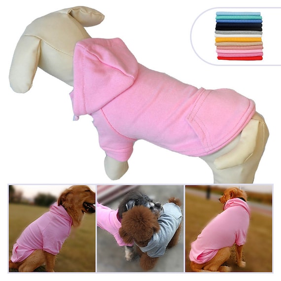 PINK Dog Hoodie Baby Pink Dog Sweatshirt Light Pink Dog Apparel Dog Clothes Dog Coat Blank Dog Hoodies Poochie Tees Etsy Canada