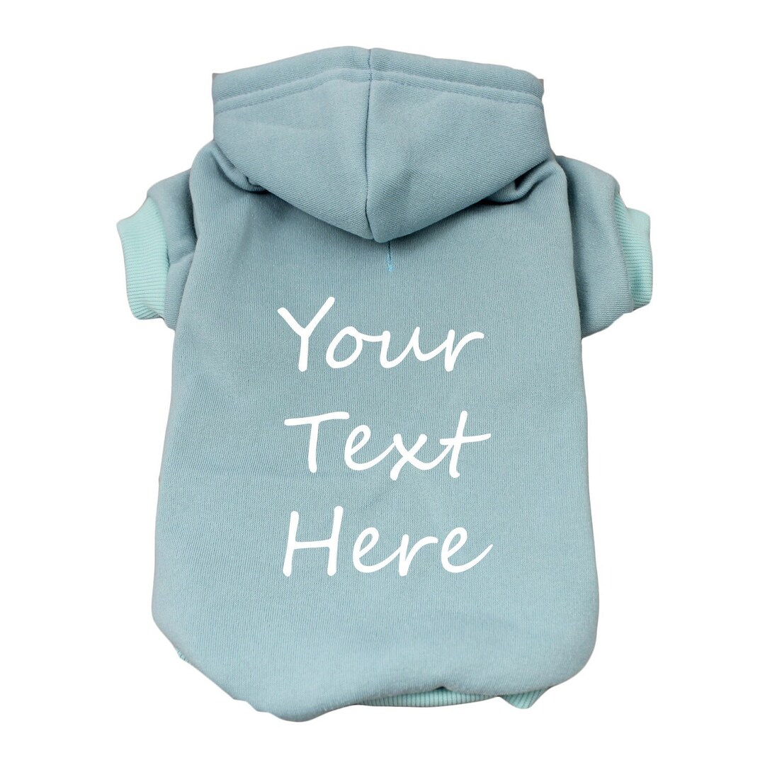 Baby Blue Personalized Dog Hoodie Light Blue Custom Dog Sweatshirt Blue
