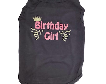 Birthday Girl Dog Tee - Glitter Pet Shirt