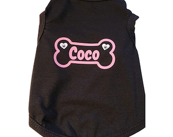 Gepersonaliseerde honden-T-shirt, aangepaste naam huisdier